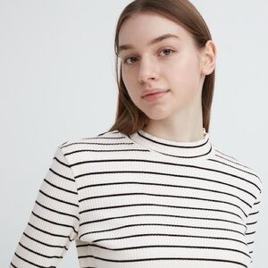 NWT Uniqlo Ribbed Mockneck Long Sleeve Shirt